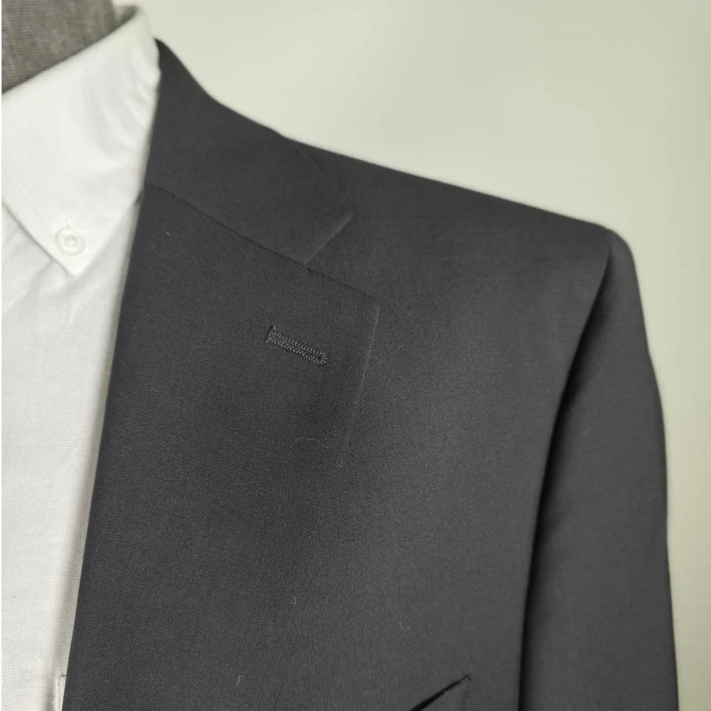 Calvin Klein Men Sport Coat Maxwell Black 46L Wool Blend Quiet Luxury Office NWT